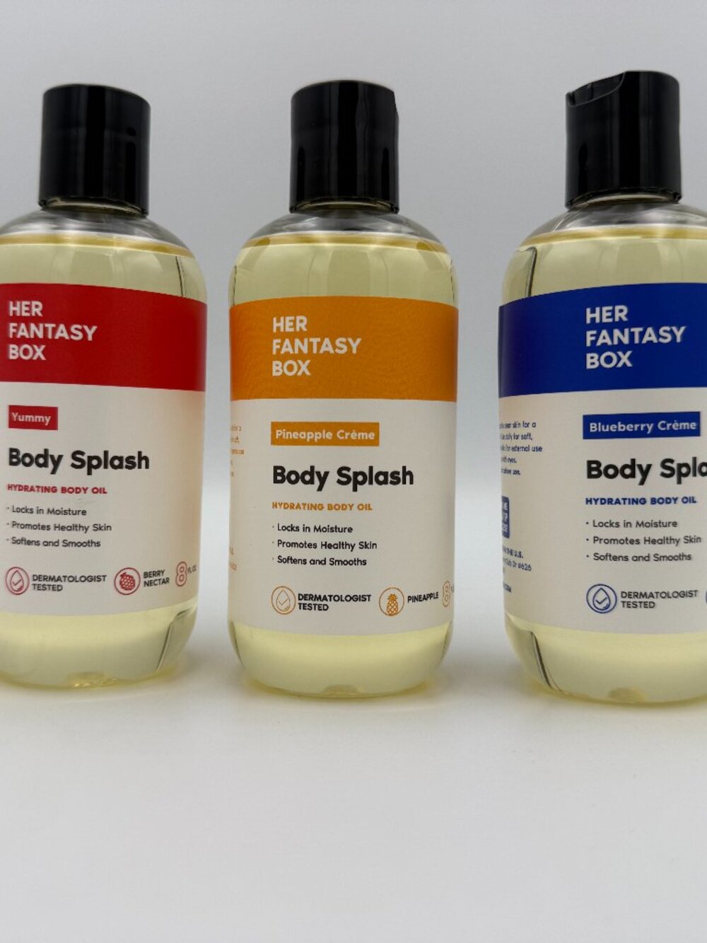 Her Fantasy Box Body Splash Hydrating Body Oil 3 Pack NIB